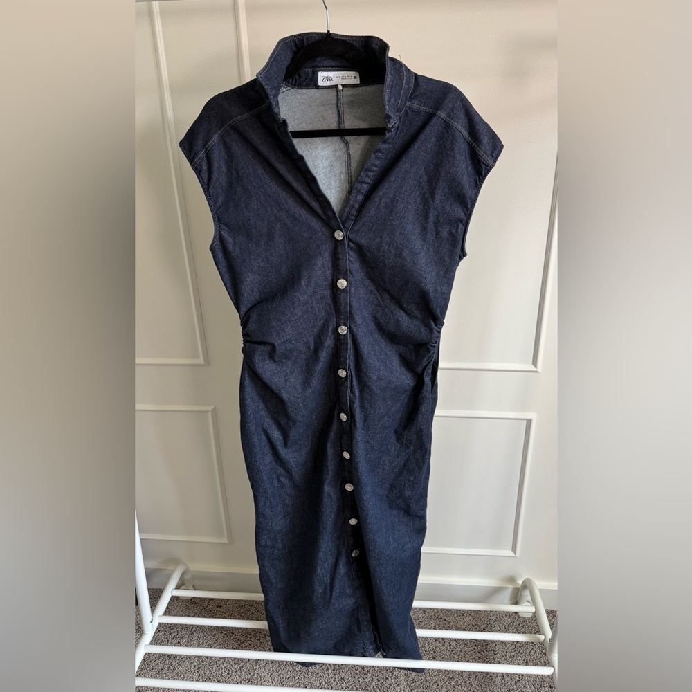 Zara Dark Blue Denim Dress